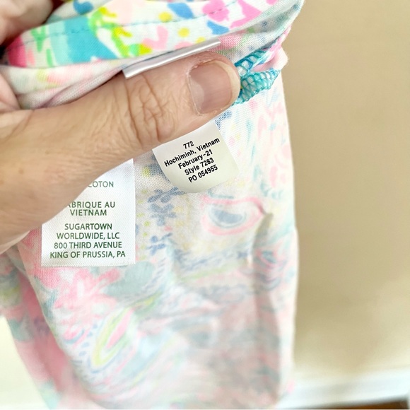 LILLY PULITZER Mabry Midi Dress Multi Flock Full of Fun Sz Small Halter - Picture 8 of 8